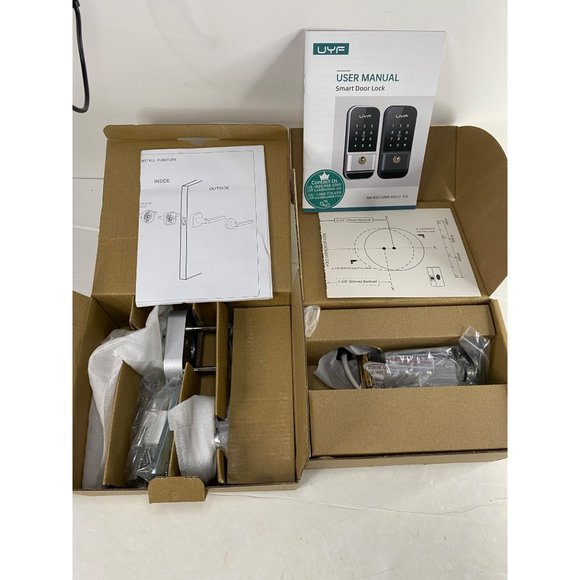 Keyless Entry Door Lock with Lever - UYF Electronic Keypad Deadbolt Lock with Ha - Picture 6 of 10